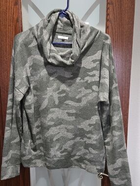 Maurices Olive Green Camo Cowl-Neck Sweatshirt